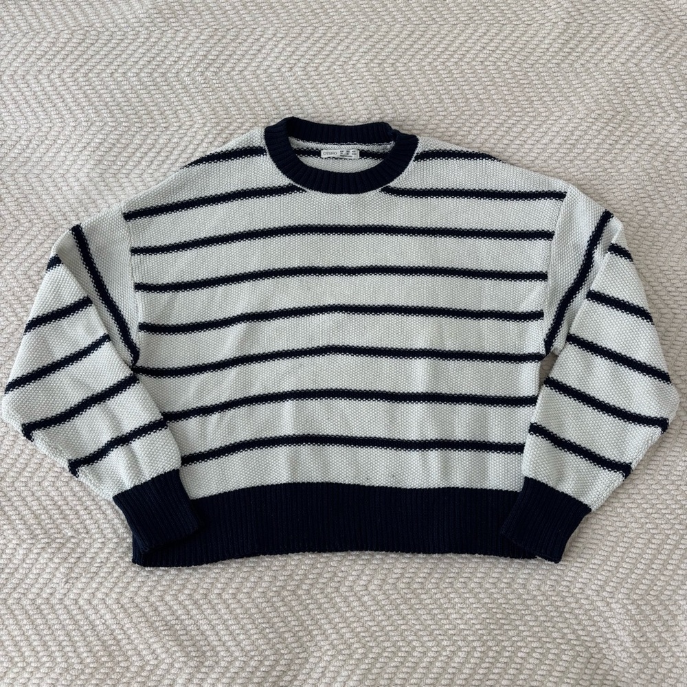 Striped Navy and White Sweater